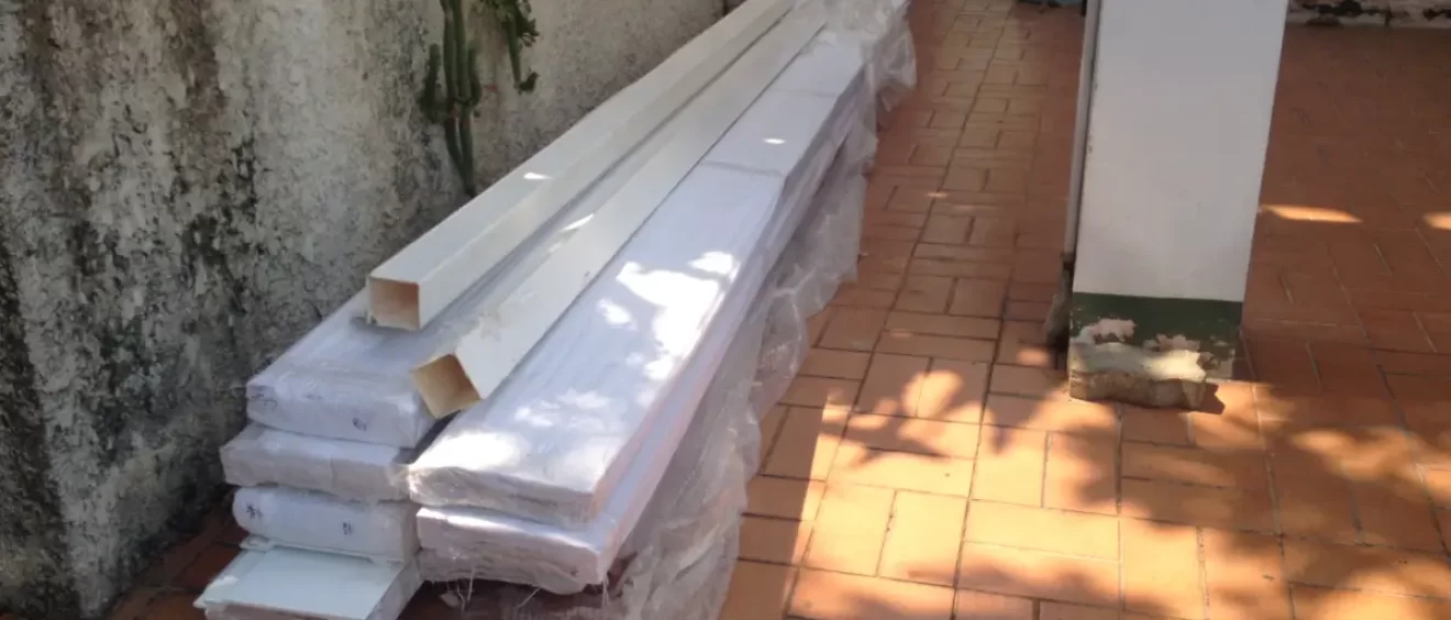 รีวิวการติดตั้ง กันสาดไวนิล และรางน้ำฝนไฟเบอร์กลาส กันสาดBP